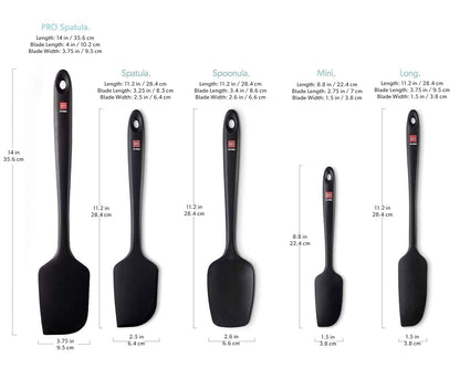 DI ORO Silicone Spatula Set - Rubber Kitchen Spatulas for Baking, Cooking, & Mixing - 600°F Heat-Resistant & BPA Free Silicone Scraper Spatulas for Nonstick Cookware - Dishwasher Safe (5pc, Black)