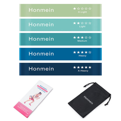 Resistance Bands for Working Out, Exercise Bands with 5 Resistance Levels Fit for Home Fitness, Strength Training, Natural Latex Resistance Band Include Instruction Guide and Carry Bag