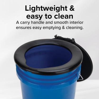 Camco Portable Toilet Bucket with Seat & Lid – 5-Gallon Camping Toilet with Bag Liners & Carry Handle – Lightweight, Easy to Clean, Durable – Ideal for Outdoor, RV, Hunting & Emergency Use (41549)