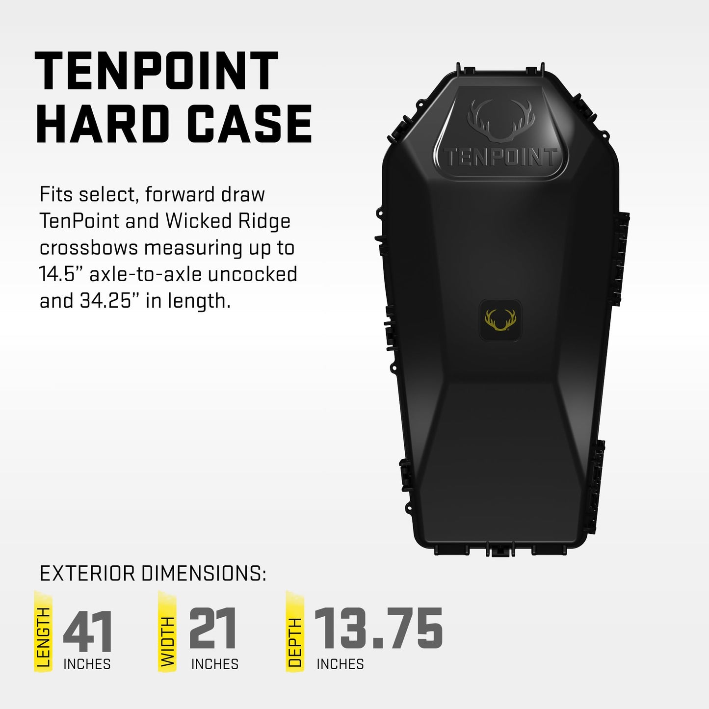 TenPoint Hard Case - Transportation, Storage & Protection for Crossbows - Airline Approved - 41” (L) x 21” (W) x 13.75” (D)