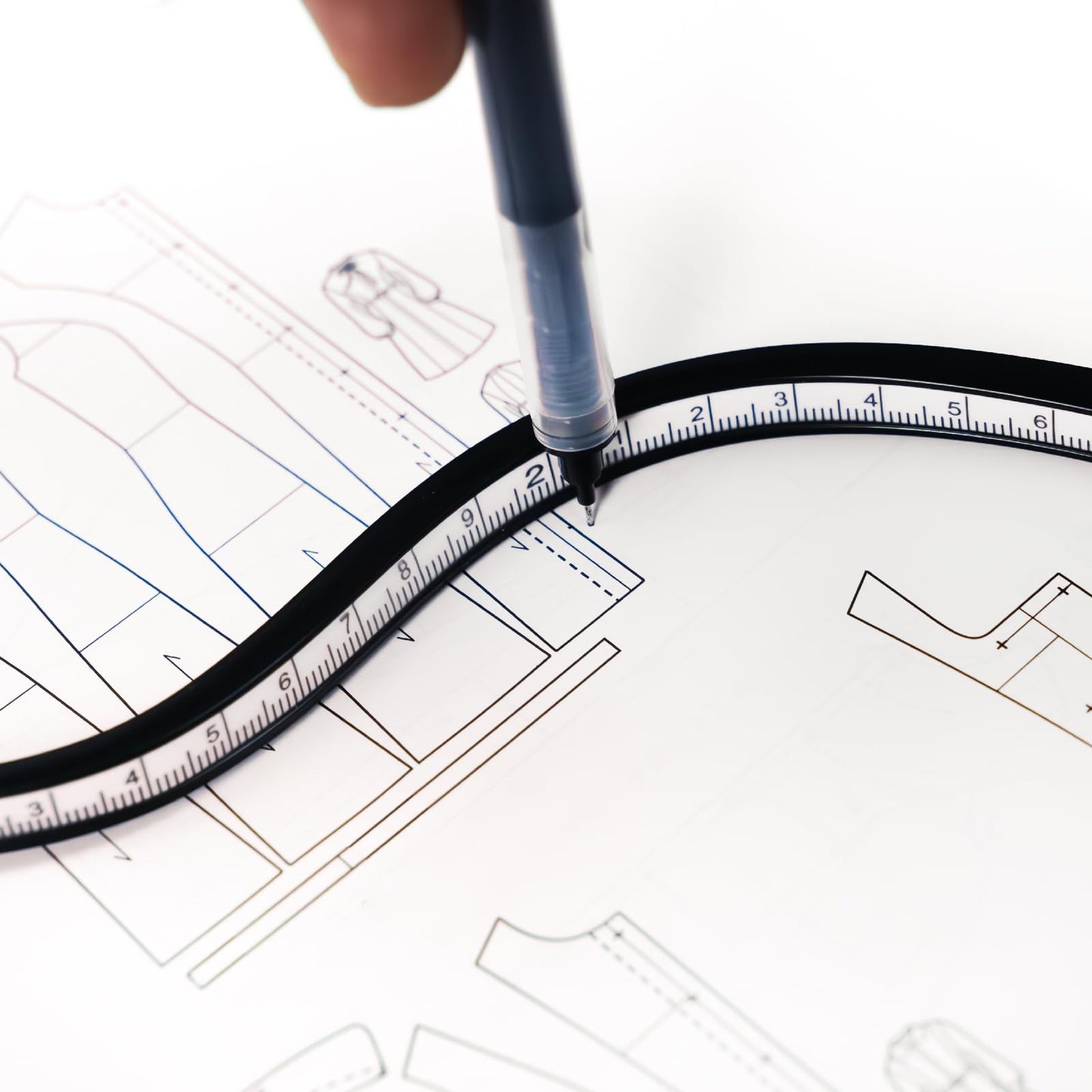 KEARING Flexible Curve Ruler, 24 Inch Ruler, Bendable Rulers for Engineering Drawing, Garment Design