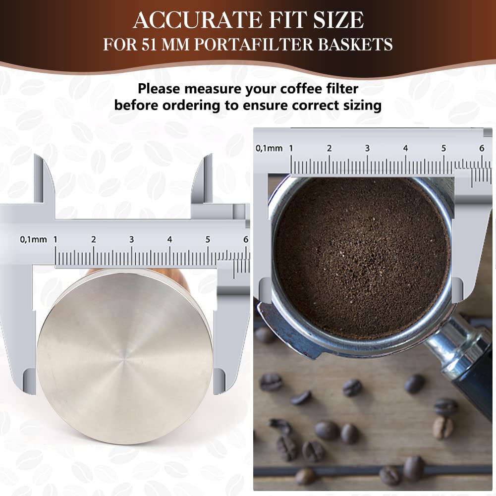 Y-Step 23 PCS Coffee Tamper Set, Espresso Accessories Kit Barista Kit, with Espresso Tamper 51mm, Coffee Stirrer, Frothing Pitcher, Tamper Mat, Latte Art Pen, Sandalwood Tamper for Espresso Machine
