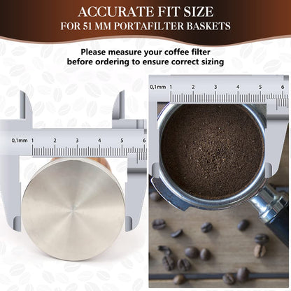 Y-Step 23 PCS Coffee Tamper Set, Espresso Accessories Kit Barista Kit, with Espresso Tamper 51mm, Coffee Stirrer, Frothing Pitcher, Tamper Mat, Latte Art Pen, Sandalwood Tamper for Espresso Machine