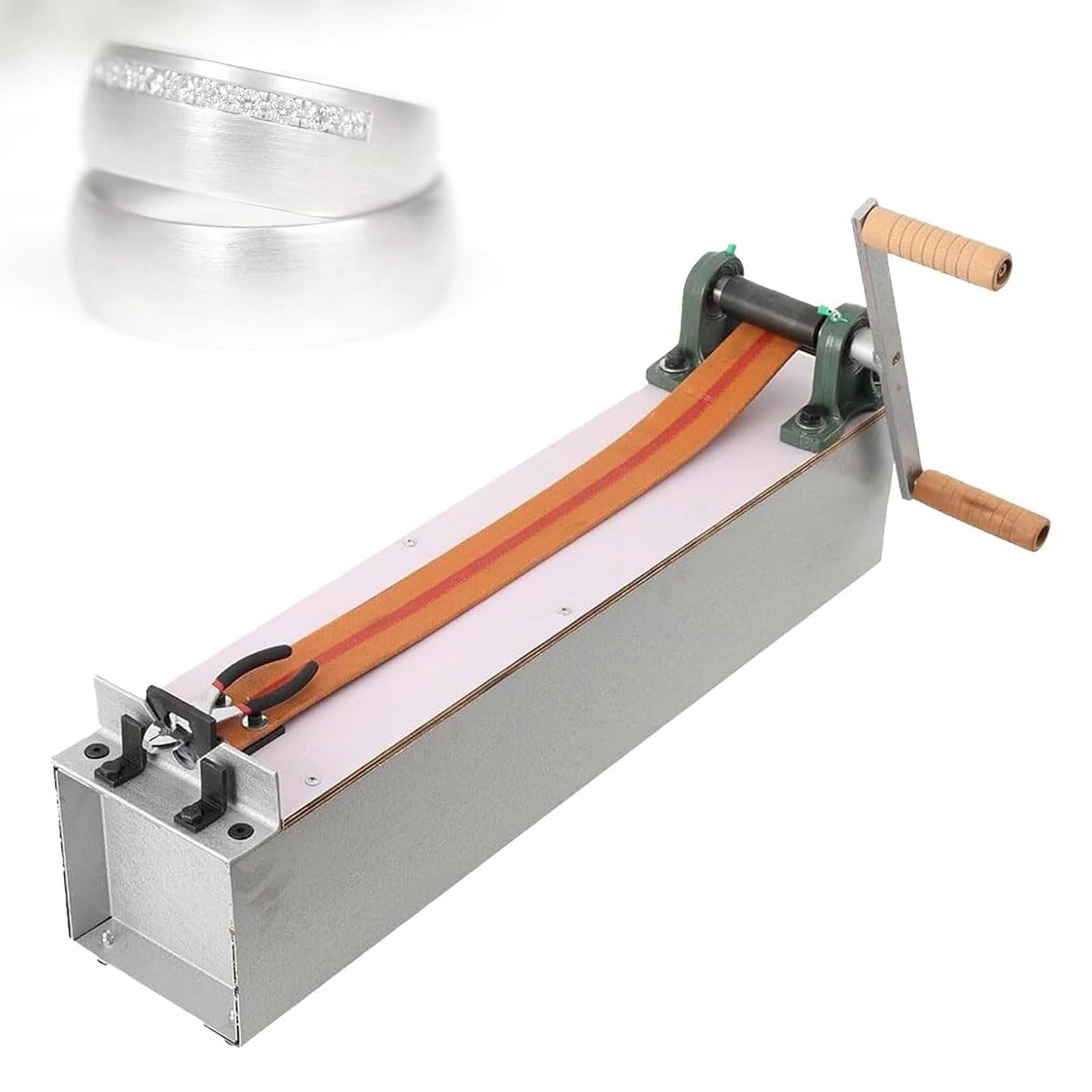 Zocxielr Manual Wire Drawing Bench,Jewelry Wire Pulling Machine with Steel Frame and Leather Belt,Compact Jewelry Craft Tool