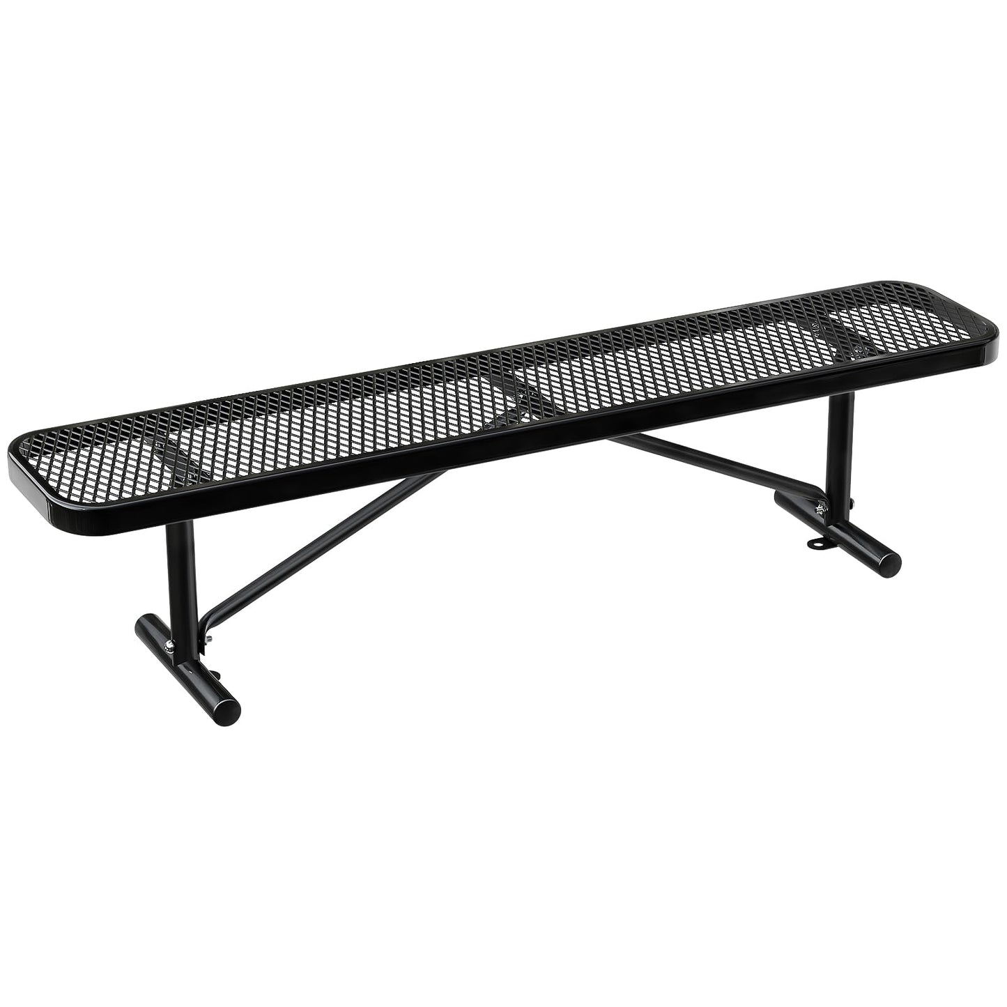 Gaonala Heavy Duty Outdoor Metal Garden Park Bench, Steel Picnic Bench, Metal Mesh Outdoor Bench Porch Chair for Garden, Lawn, Patio, Porch, Park, Yard, Patio (Black, 6FT)