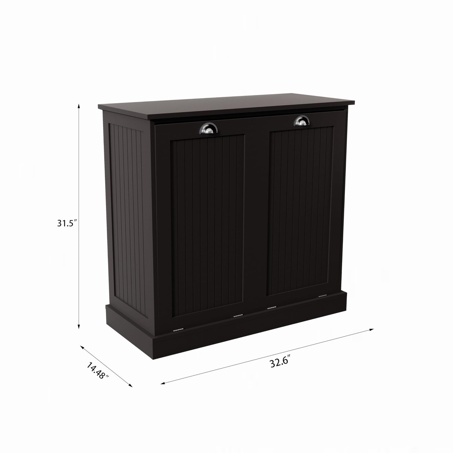 Two-Compartment Tilt-Out Laundry Sorter Cabinet,Ample Storage Laundry Hamper Cabinet with 2 Removable Cloth Bags for Bathroom,Laundry Room (Black)