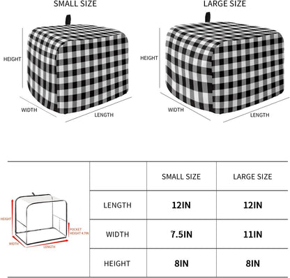 Black and White Checkered Toaster Cover 4 Slice, Large Kitchen Appliance Covers, Farmhouse Buffalo Plaid with Loop,
