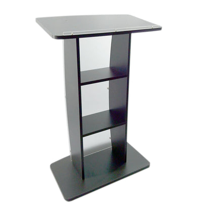 FixtureDisplays® 44.3" Tall Podium for Floor, Curved Frosted Front Acrylic Panel - Dark Grey 19658-GREY-NEW-NPF