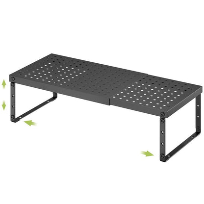 RUILALIFE Expandable Cabinet Organizer Shelf With Adjustable Height, Stackable Kitchen Countertop Organizer Rack, Adjustable Shelf Riser For Kitchen Counter, Pantry, Cupboard, Desk, Tabletop