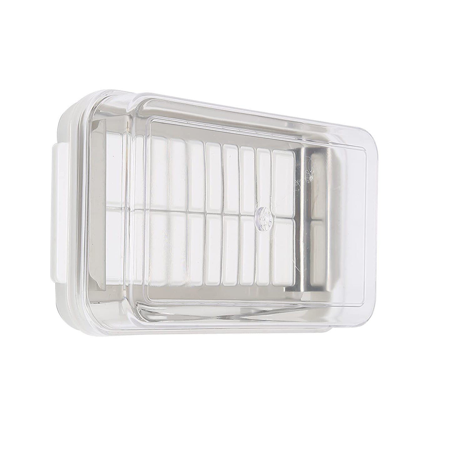 Yosoo Health Gear Butter Slicer Butter Cutter Box Stainless Steel Butter Slicer Cutter Dish, Cheese Storage Container with Transparent Cover for Kitchen, 7.5x4.1x1.6in Easy Cutting Butter Box Case