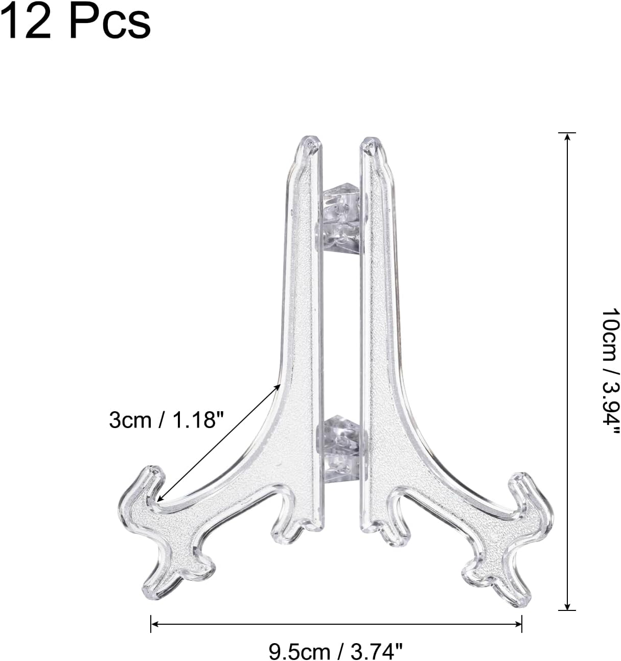 uxcell 4" Acrylic Plate Stands, 12Pcs Display Easels for Card Holders, Photo Frames