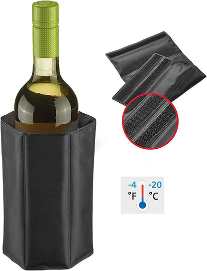 Wine Cooler Sleeve, Reusable Flexible Ice Pack Sleeve, Keep Wine Cool for Standard Size Bottles