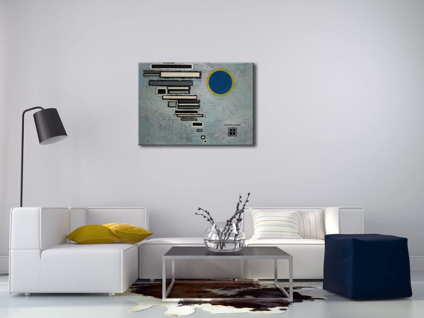 Wieco Art Framed Canvas Wall Art Composition VII, 1913 by Wassily Kandinsky Classic Abstract Famous Paintings Reproductions Canvas Wall Art for Home Decoration