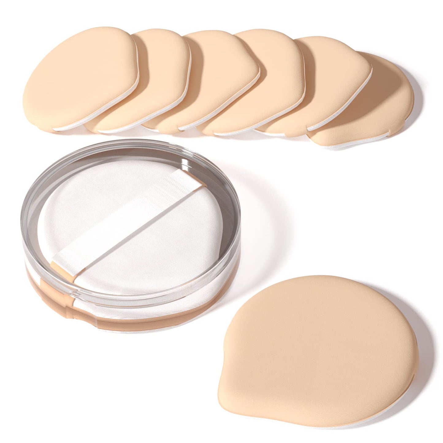 MOHOPE 8Pcs Air Cushion Makeup Sponges for Foundation with Portable Box | Latex-Free Blending Sponge for Liquid, Cream, Foundation and Powder | Round Powder Puff | Mix