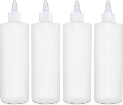 16 OZ 4 PACK BRIGHTFROM Condiment Squeeze Bottles, Empty Squirt Bottle with Twist Top Cap, Leak Proof - Great