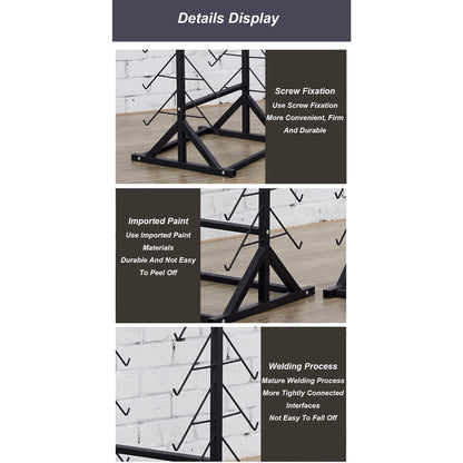 DFEDHF Sample Floor Tile Display Rack Floor Standing Wooden Plate Stone Display Shelf Multifunctional Vertical Porcelain Sample Display Stand for Retail Stores Exhibition Halls, Black