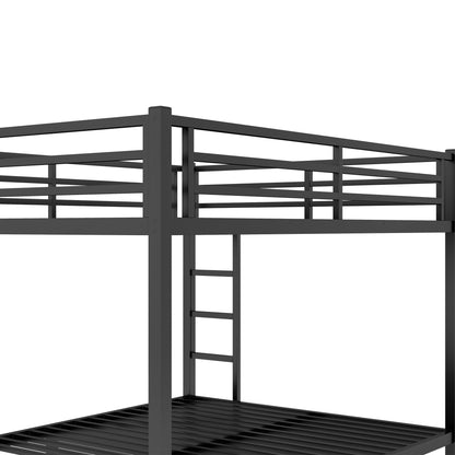 Bellemave Adults Bunk Bed Queen Size, Queen Size Bunk Beds Frame with Safety Guardrail and Build in Ladder, Easy Assemble Bunkbeds, Mattress Not Included, Black