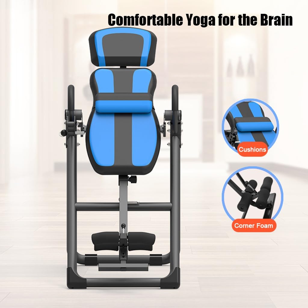 RIEJIN Premium Inversion Table with Removable Head Pillow & Lumbar Support Pad, Heavy Duty - up to 330 lbs