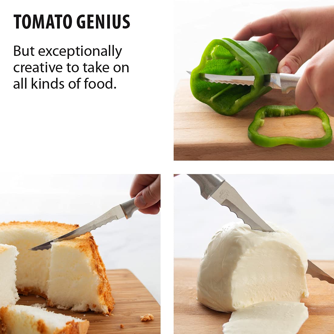 Rada Cutlery Tomato Slicer Knife (R126), 5" Stainless Steel Serrated Blade, Silver Handle