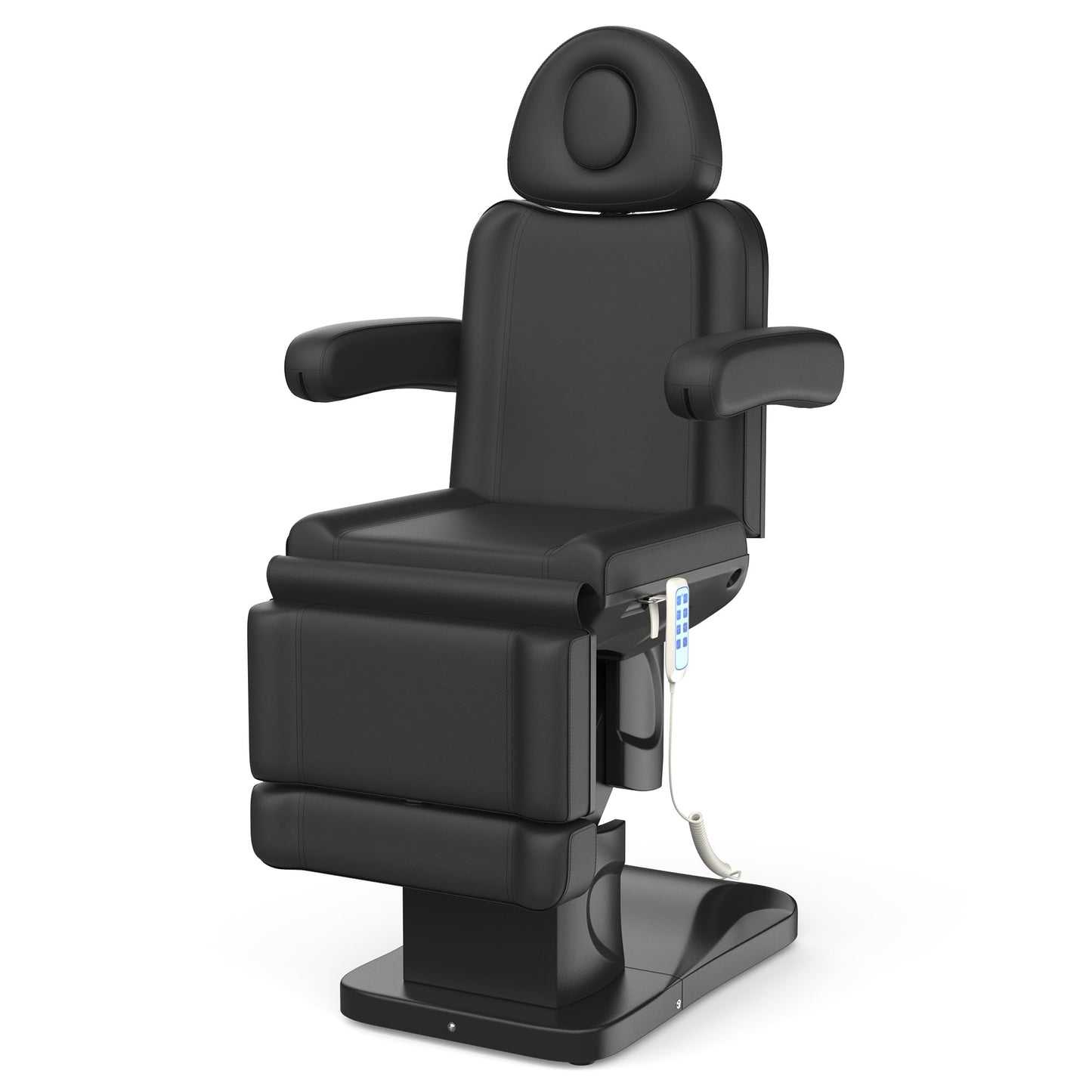 Dolonm 4 Motor Electric Chair/Bed, Aluminum Hydraulic System for Medical Treatment Exam, Facial, Spa, Eyelash, Tattoo, Podiatry Treatment Beauty Massage, Hand Remote Controlled Adjustable - Black