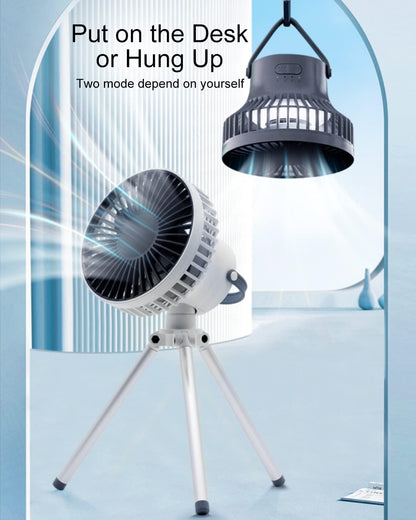 Portable Quiet Desk Fan, 3 Speeds Adjustable Small Fan with 3 Light, USB Cooling Air Circulator for Office, Home (White)