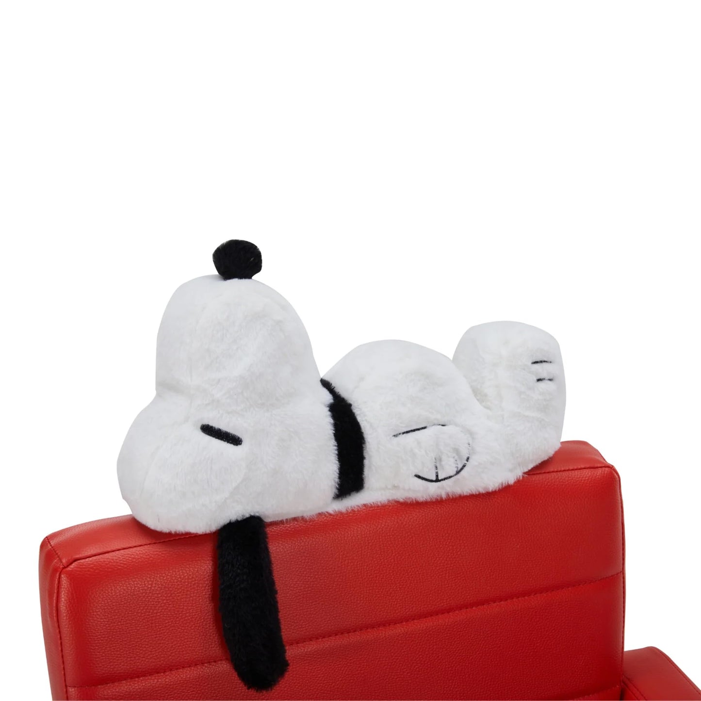 Impression Vanity Peanuts Snoopy House Swivel Vanity Chair with Faux Leather, Plush Foam Comfort, 360 Degree Swing, Printed Woodstock Accents, Snoopy Artwork, Adjustable Height, and Rolling Chair