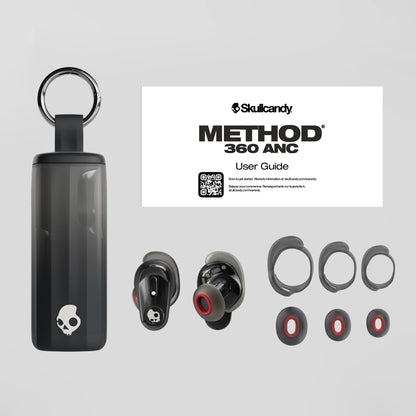 Skullcandy Method 360 ANC Wireless Earbuds, Sound by Bose, Bluetooth Headphones, Premium Noise Cancelling, Up to 40 Hrs Battery, Sweat and Water Resistant, Microphone for iPhone Android - Primer