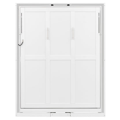 Merax Rotating Queen Murphy Bed with Hidden Storage Racks, Space-Saving Multifunctional Wall Bed for Home Office & Small Rooms
