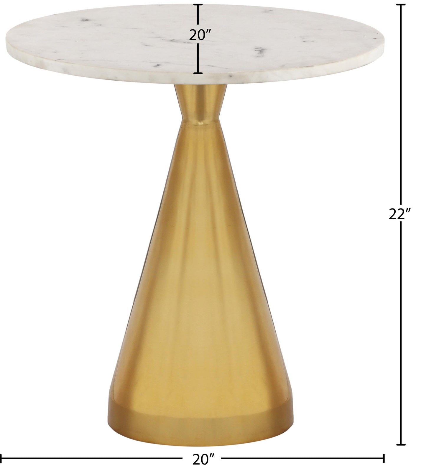 Meridian Furniture Emery White Marble End Table