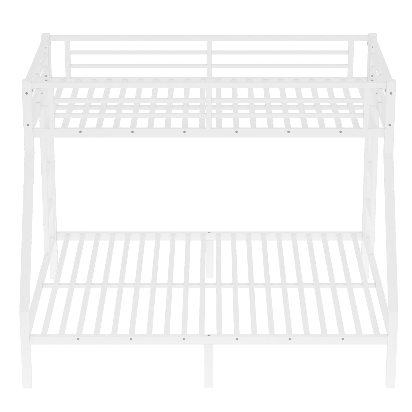 Bellemave Bunk Bed Twin XL Over Queen, Heavy Duty Metal Bunk BedFrame, Twin XL Bunk Beds, White