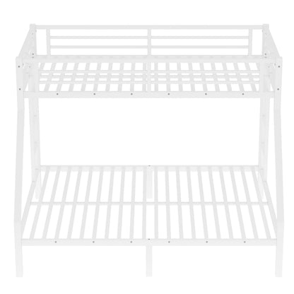 Bellemave Bunk Bed Twin XL Over Queen, Heavy Duty Metal Bunk BedFrame, Twin XL Bunk Beds, White