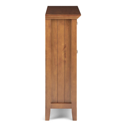 SIMPLIHOME Acadian Storage Cabinet - 36 inch Wide Solid Wood Entryway Storage Cabinet in Light Golden Brown, Transitional Cabinet for Hallway or Living Room with 2 Drawers and Adjustable Shelves