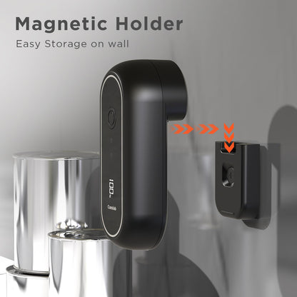 Canslab Turbo Rechargeable Can Opener - Professional Grade Blade, Auto-Stop, LED Battery Life Display, Wall-mountable, Side Cut Electric Can Opener for Smooth Edge, Hands-free Operation,USB-C Charging