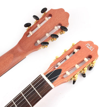 Fojill Electric Classical Guitar Classic Nylon String Travel Portable Silent Practice Guitars Mahogany Body Neck Rosewood Fretboard With Gig Bag