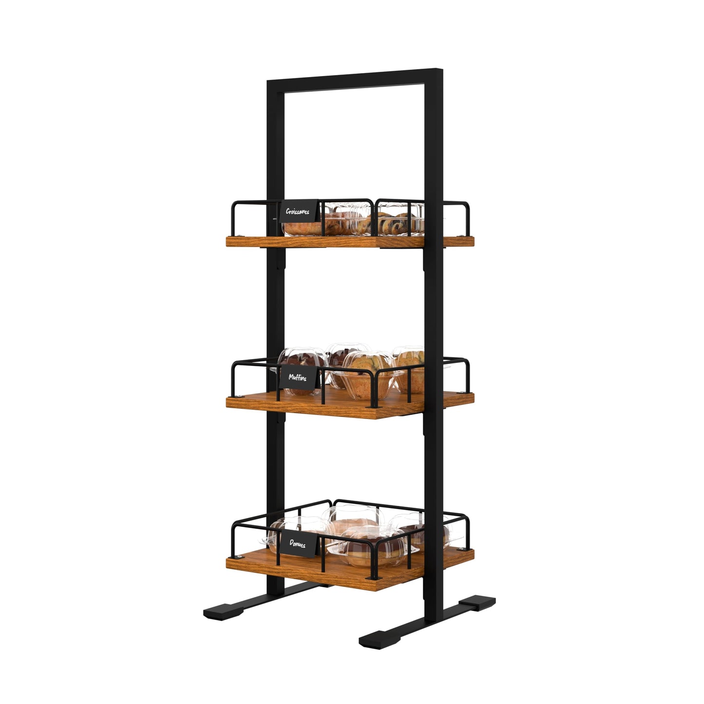 KoolMore 12 in. 3-Tier Wooden Bakery, Supermarket & Cafe Display Case