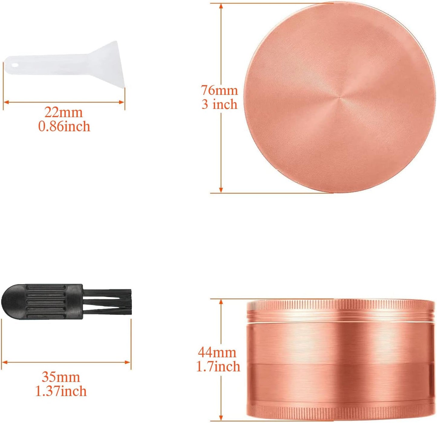 Spice Grinder 3 inch in Rose Gold