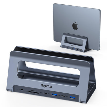 RayCue USB-C Docking Station for MacBook Pro/Air, Dual HDMI, USB-C Dock with 10Gbps, PD3.0, RJ45, 2xUSB 3.0, 2xUSB 2.0, SD/TF, Audio