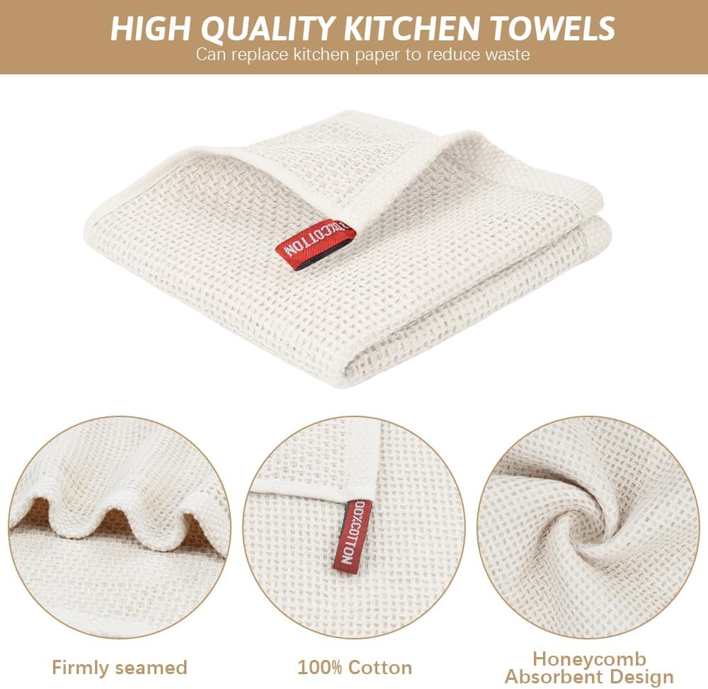 6 Pack 100% Rags-12x12 Inches Nialnant Kitchen Towels, Cotton Dish Cloth for Washing Dishes, Absorbent Quick Drying