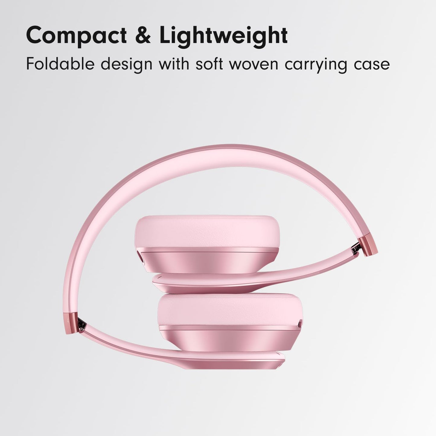 Beats Solo 4 - Wireless On-Ear Bluetooth Headphones, Up to 50-Hour Battery Life, Ultra-Lightweight Comfort, Powerful and Balanced Sound, Apple & Android Compatible - Amazon Exclusive Metallic Pink