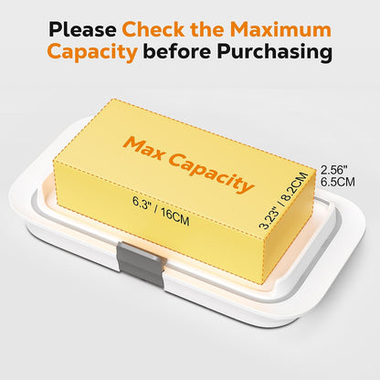 1 lb Countertop, Pisol Large Butter Dish for Canadian Butter, Airtight Butter Keeper with Lid Fit a Full Pound Block