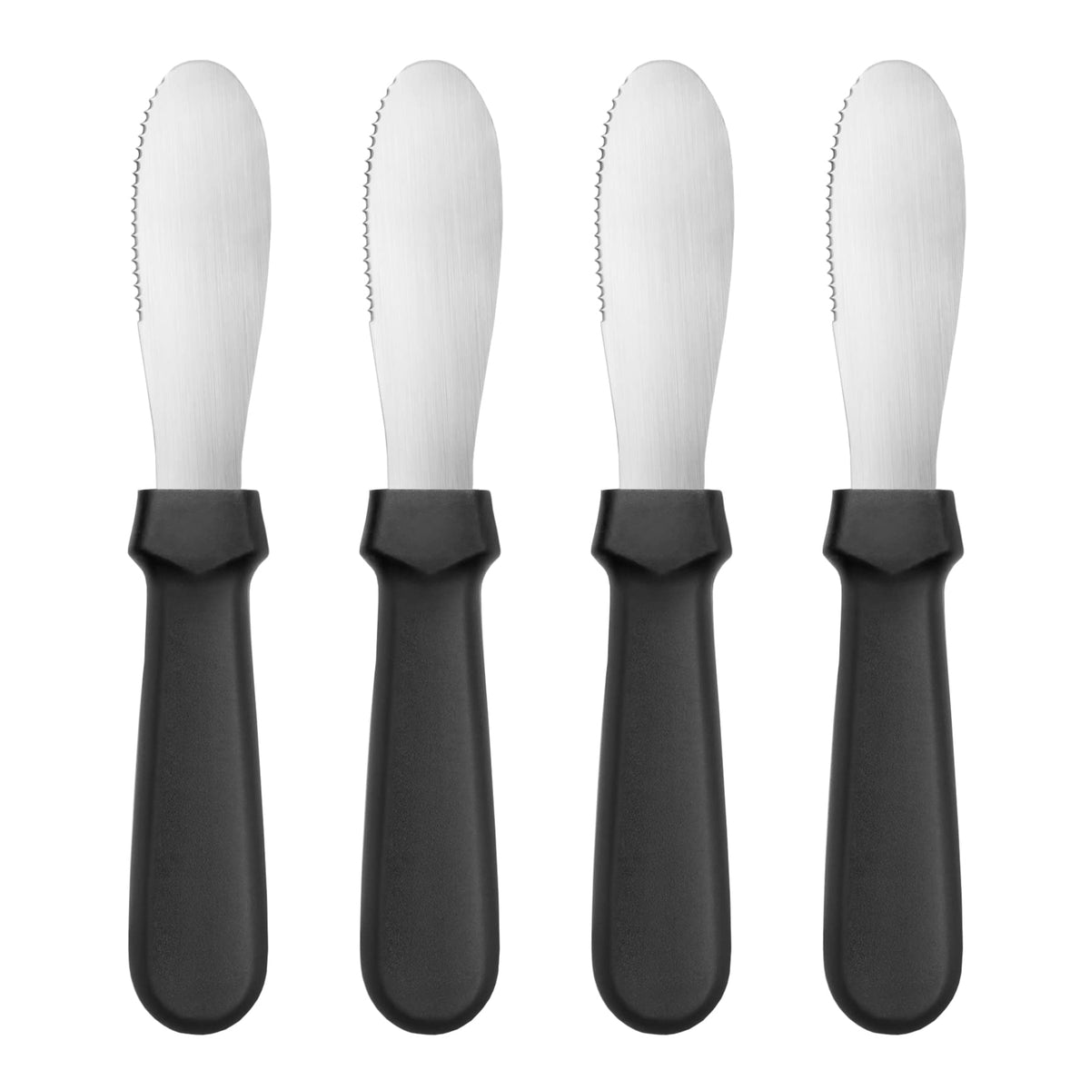 New Star Foodservice 43013 Plastic Handle Butter Spreader, 8.75-Inch, Black, Set of 4