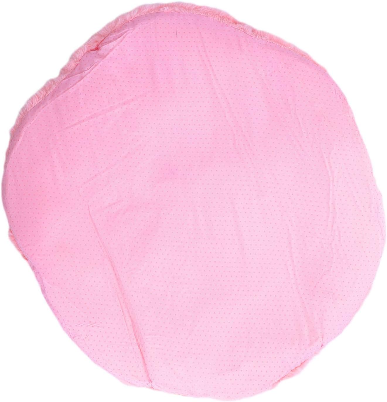Chic Rose Flower Chair Pad, Soft Faux Fur Cushion for Dining Chairs, No Slip Floor Pillow, Home Decor, Pink