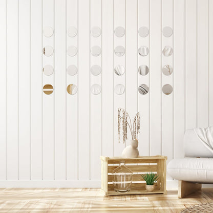 IWOWHERO 60Pcs Small Round Mirror Tiles 1.96 Inch Mini Circular Mirror Stickers with Adhesive Back for Craft Projects Wall Decor and Table Centerpieces