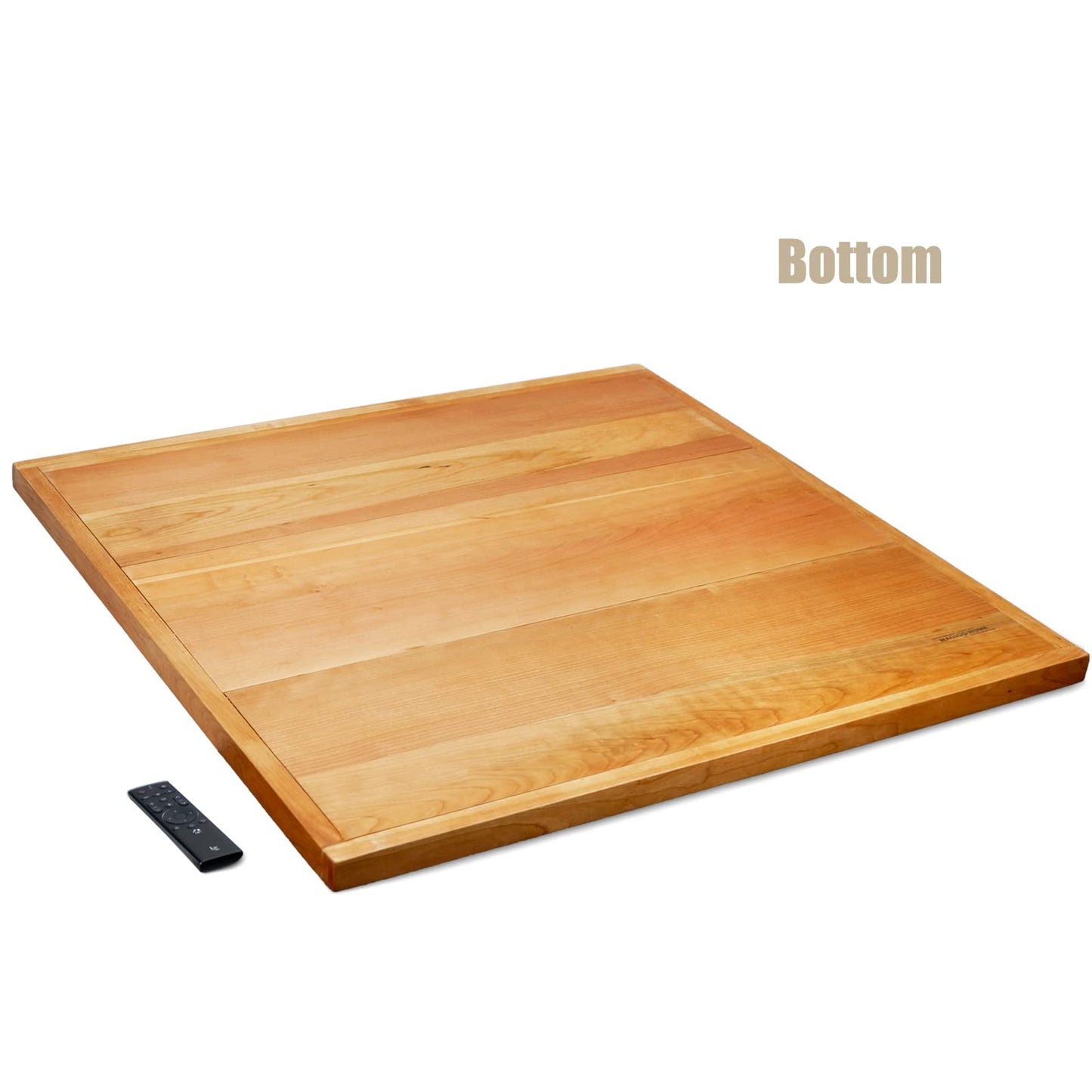 MAGIGO 36 x 36 Inches Extra Large Square Cherry Wood Ottoman Tray with Handles, Serve Tea, Coffee Classic 3 Feet Wooden Decorative Serving Tray