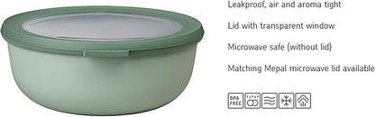 Rosti Mepal Cirqula Multi Food Storage and Serving Bowl with Lid - Tall 1 Quart, Black