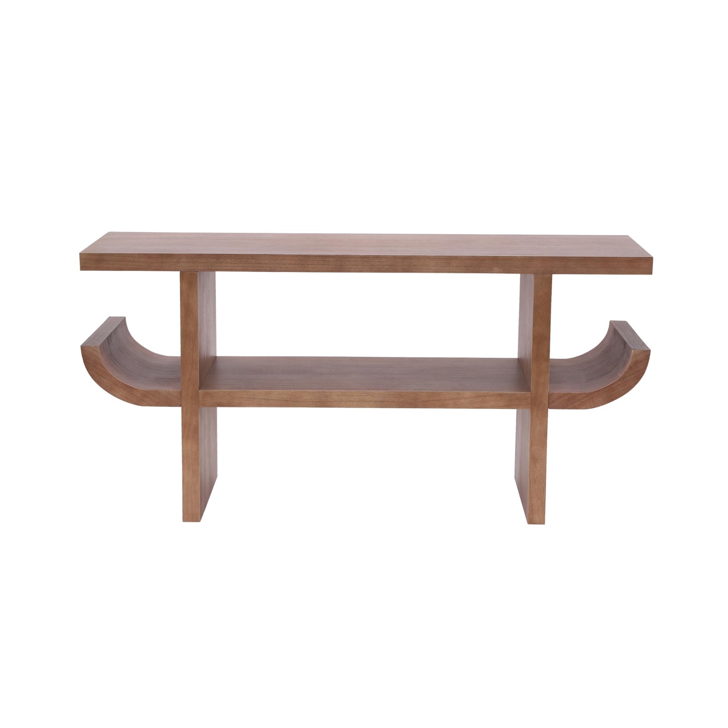 Christopher Knight Home Mesha Modern Console Table with Shelf, Wooden Entryway Table with Open Storage Shelf, Behind The Couch Long Sofa Table for Living Room, Natural Brown
