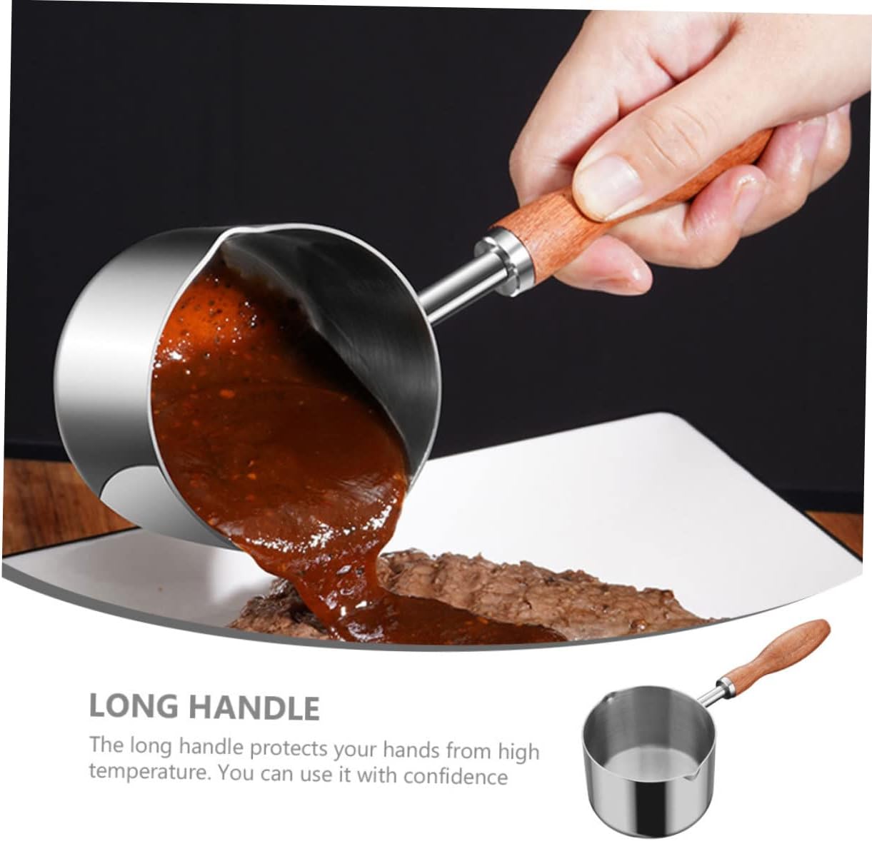 Reusable Oil Pan Casserole Pot, Cooking Pot for Stew, Soup, Ramen, Pasta, Stainless Steel Baby Gravy Pot