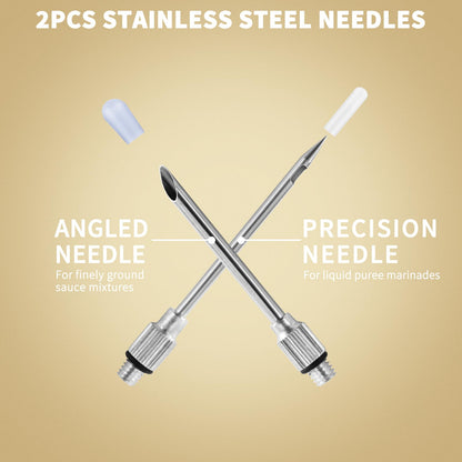 QPMR Turkey Baster With Cleaning Brush, Stainless Steel Baster Tool for Cooking-Baster Syringe for Roaster Turkey, Include 2 Meat Marinade Injector Needles for Thanksgiving