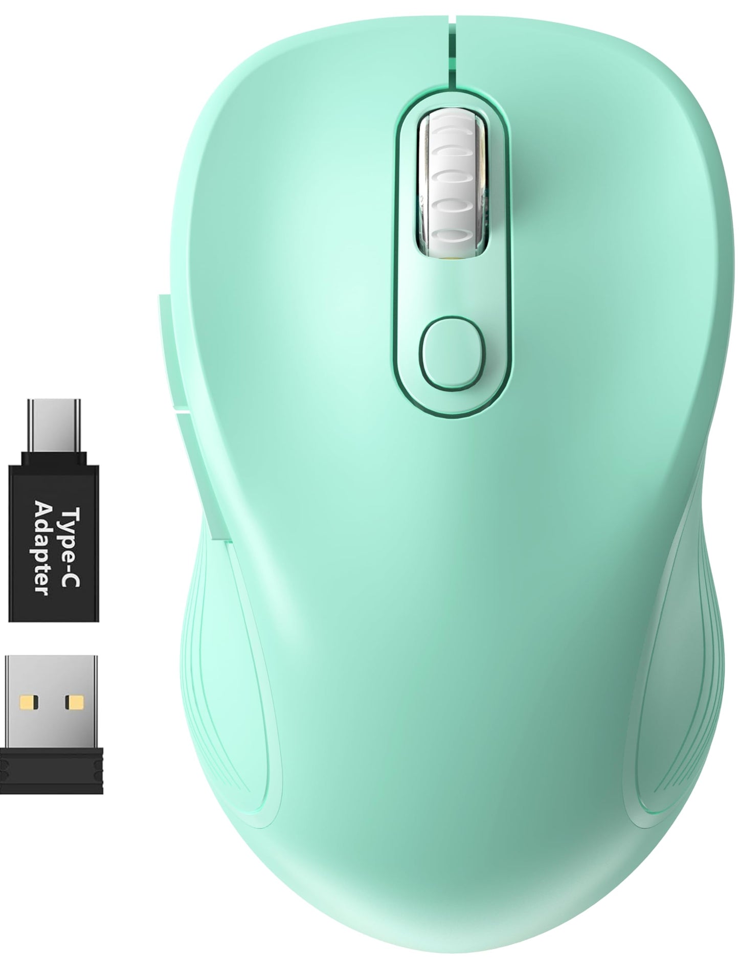 WisFox 2.4G Wireless Mouse for Laptop, Ergonomic Computer Mouse with USB Receiver and 3 Adjustable Levels, 6 Button Wireless Mice for Windows Mac PC Notebook (Grey)