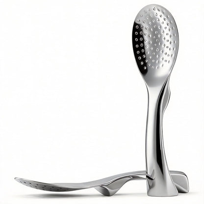 18/8 Stainless Steel Rice Paddle, Non-Stick Rice Spoon, Mirror Finish, Stand-Up Design, Serving Spoon for Kitchen- 7.9-inch Long